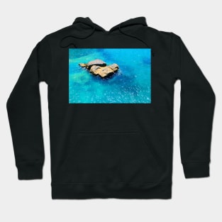 View from Ischia at a rock coming out of the Tyrrhenian Sea Hoodie